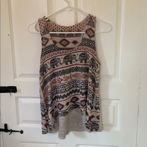 Elephant print tank top